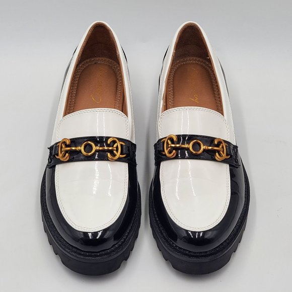 Circus NY by Sam Edelman Black & White Patent Platform Loafers - Picture 7 of 16